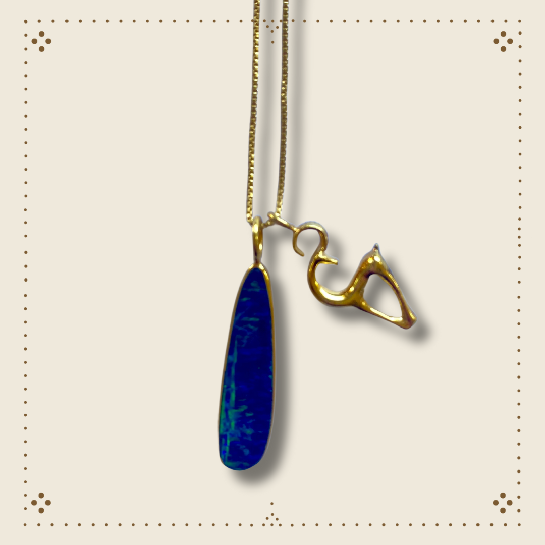 AUSTRALIAN OPAL & ANCIENT GAZELLE NECKLACE