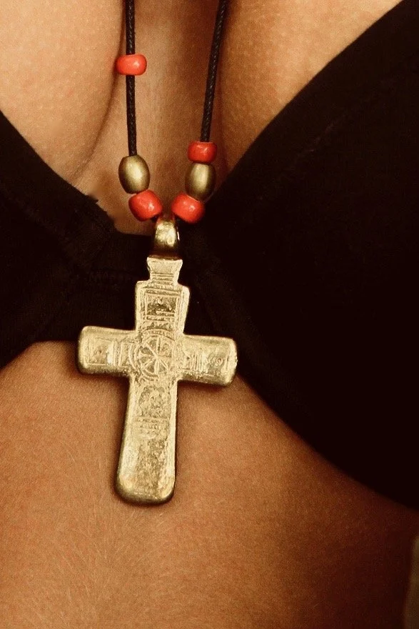 ETHIOPIAN MEKELLE BRASS CROSS NECKLACE