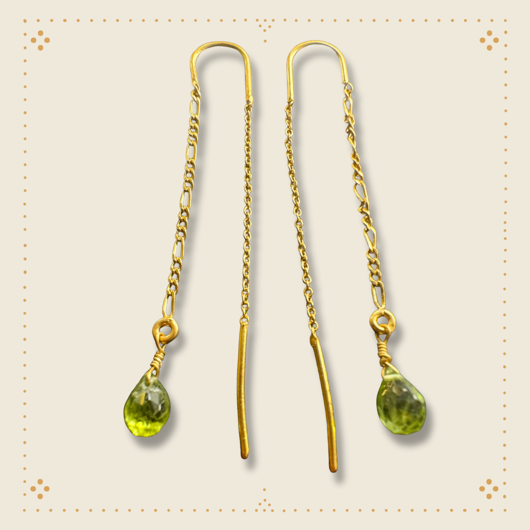 NEEDLE DROP GEMSTONE EARRINGS