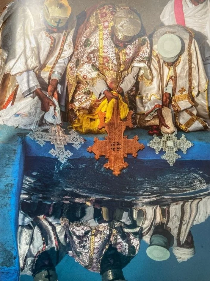 Priests with crosses at the annual Lalibela Timkat Festival in Ethiopia