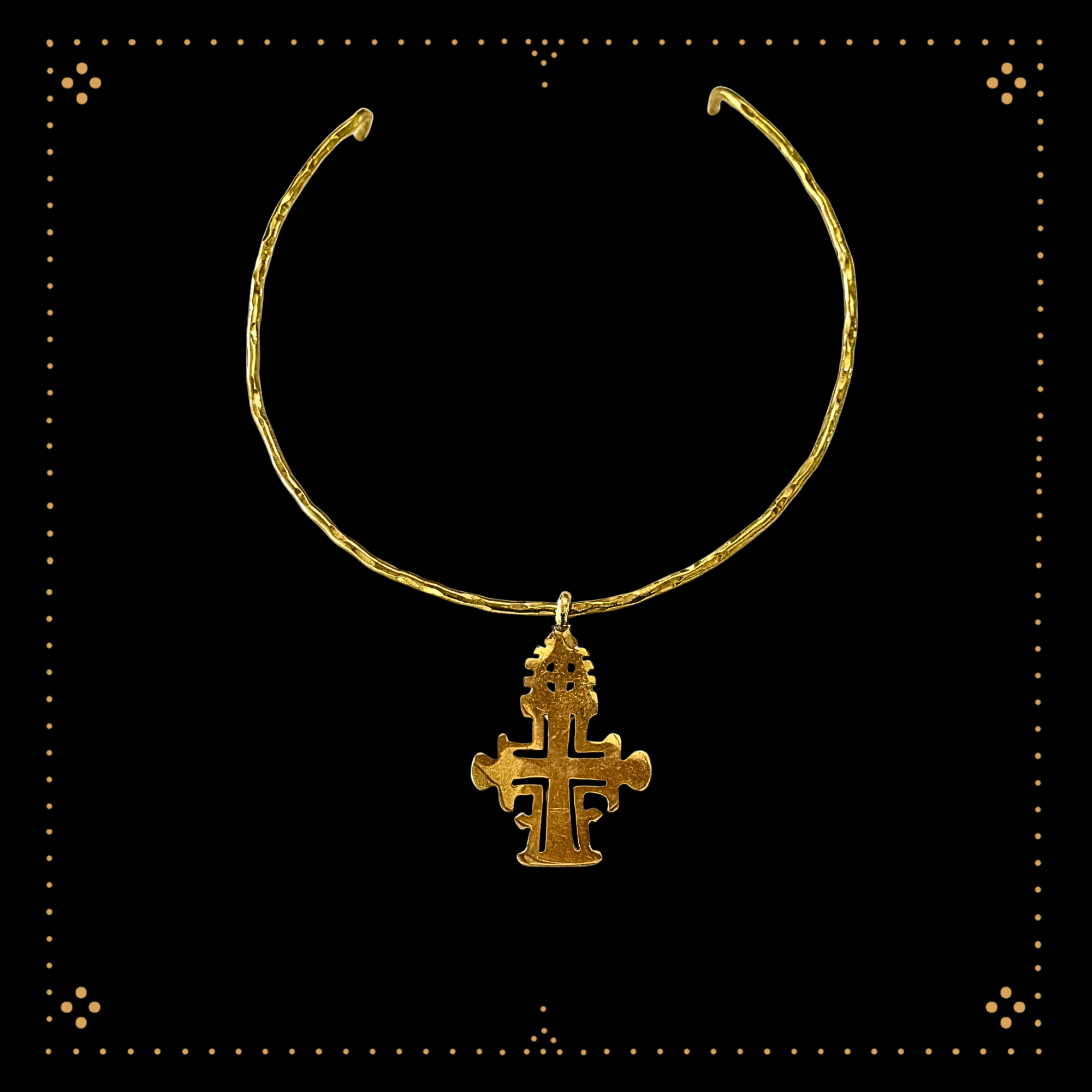 Talisman Cross Torque Sally Dudmesh - Talisman necklace Ethiopian neck cross Sally Dudmesh.png
