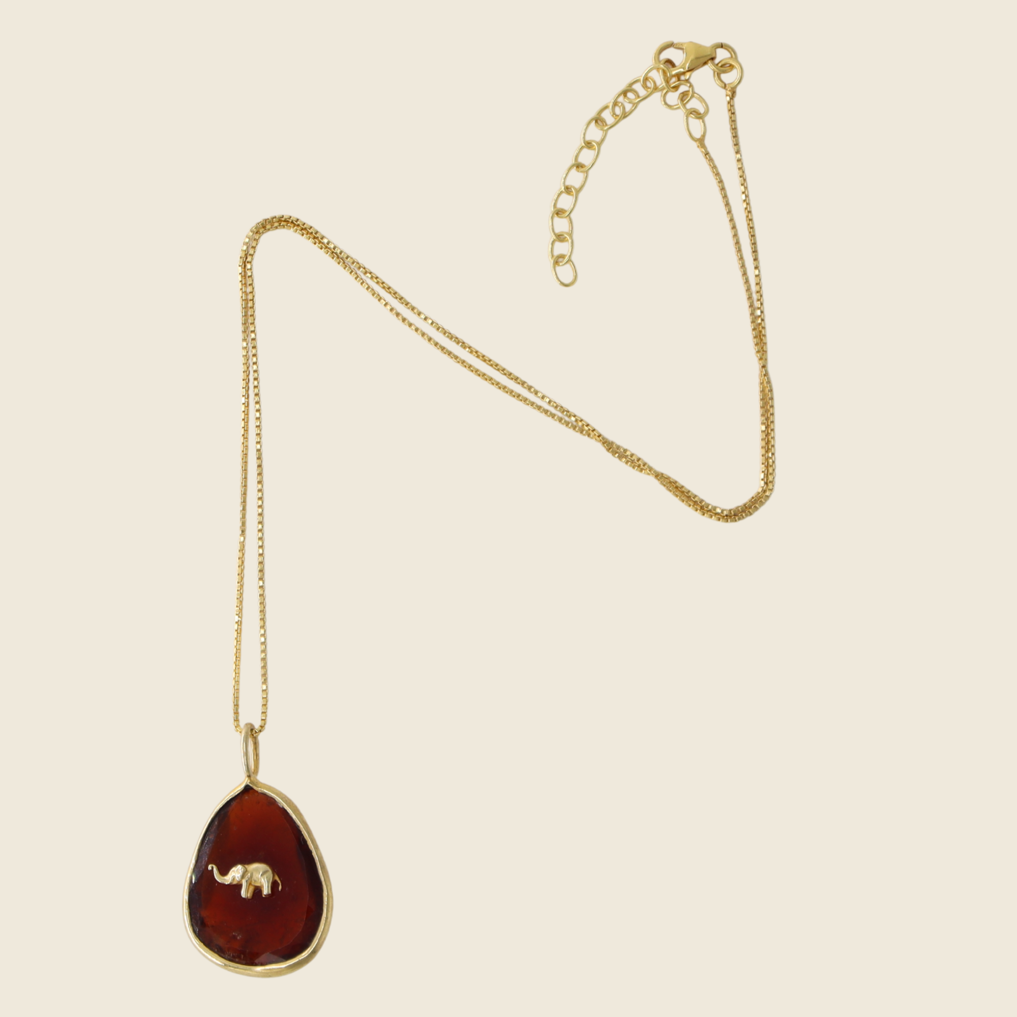 HESSONITE ELEPHANT NECKLACE