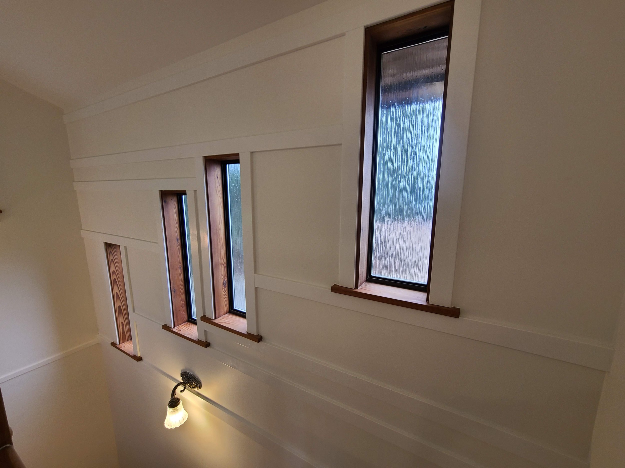 Custom Artistic Trim to make these werid windows make sense