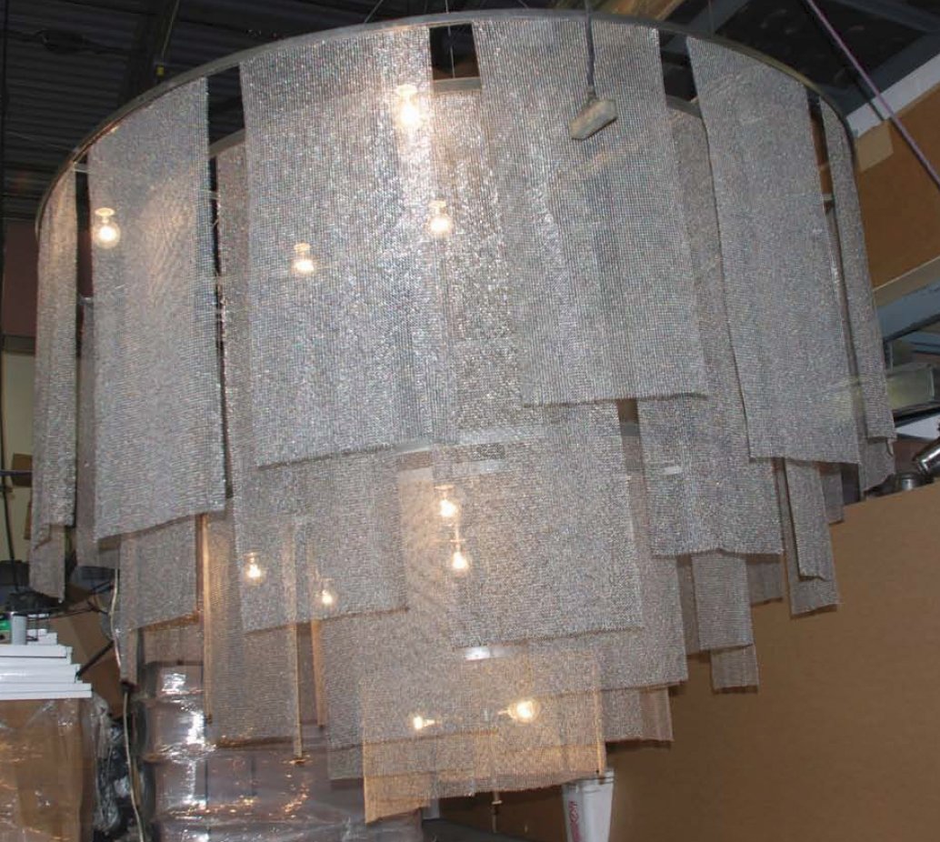 Vision Quest Lighting - Large Pendant Lamp
This lamp, called Sambucca, is 7ft in diameter and 7ft high. It was made for a restaurant using machine made welded stainless chainmail.