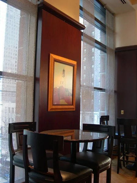 Omni Hotel, Chicago - Chainmail Curtain Panels
TheRingLord hand wove 12 curtain panels using 12g 1/2" bright aluminum rings.