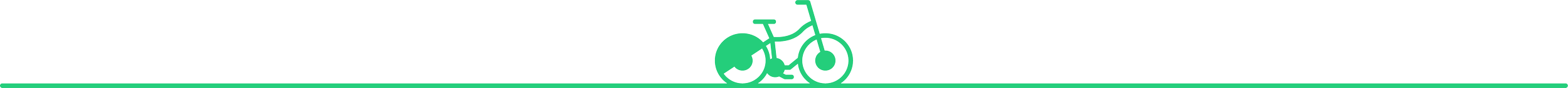 Green bicycle icon on a black and green striped background.