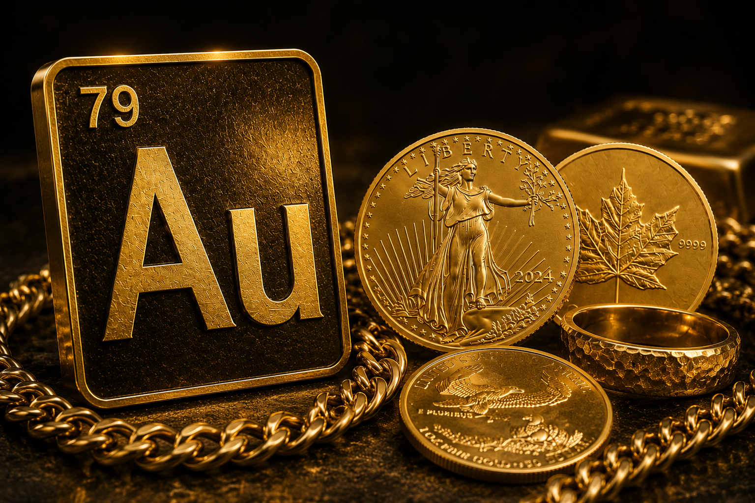 American Gold Eagles (AGE) Canadian Gold Maple Leafs gold bullion bars gold jewelry and gold chains at Southern Maryland Gold & Silver