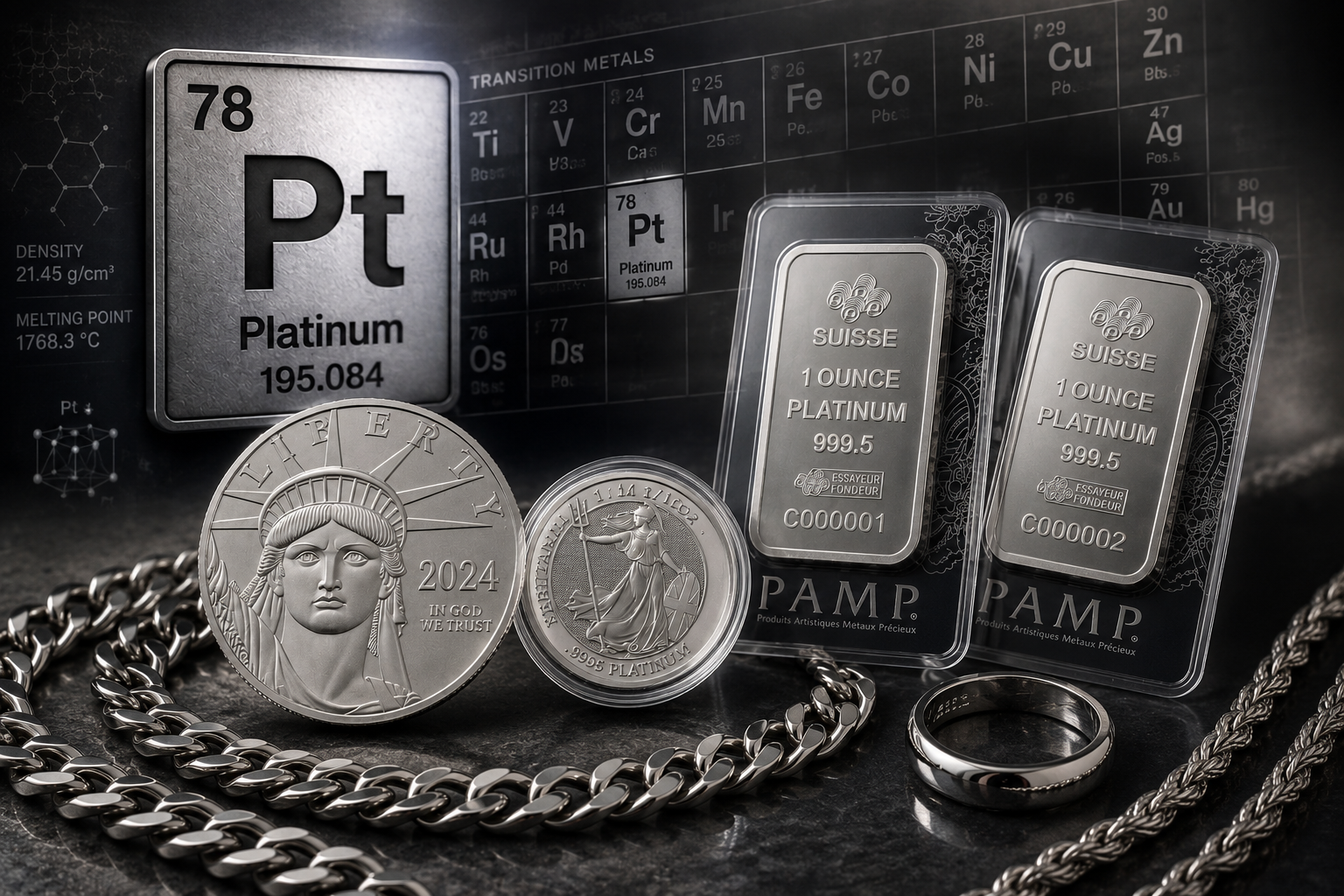 American Platinum Eagles (APE) platinum bullion bars platinum jewelry and platinum chains at Southern Maryland Gold & Silver