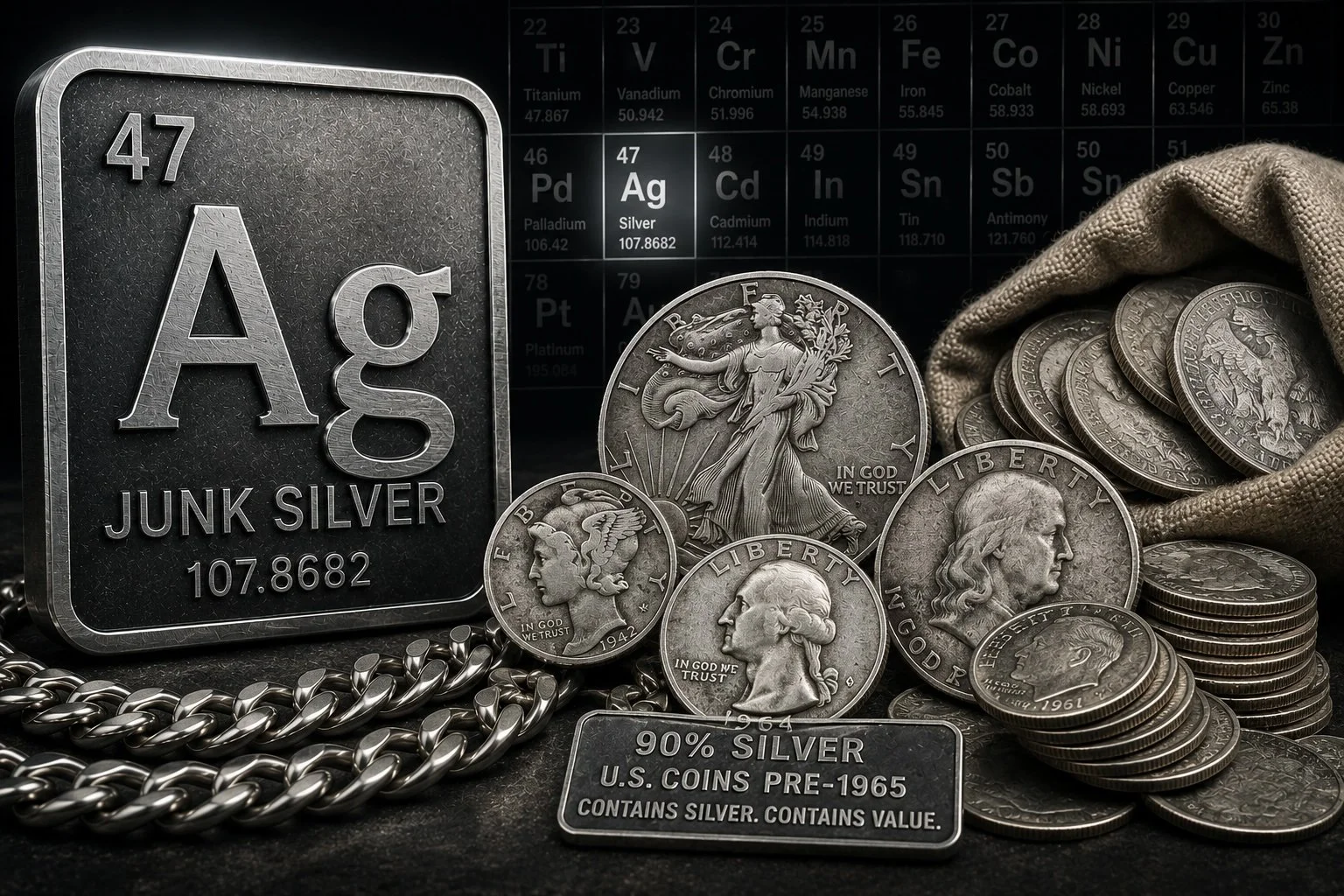Pre-1964 90% silver coins junk silver sterling silver antiques estate jewelry and estate collections at Southern Maryland Gold & Silver