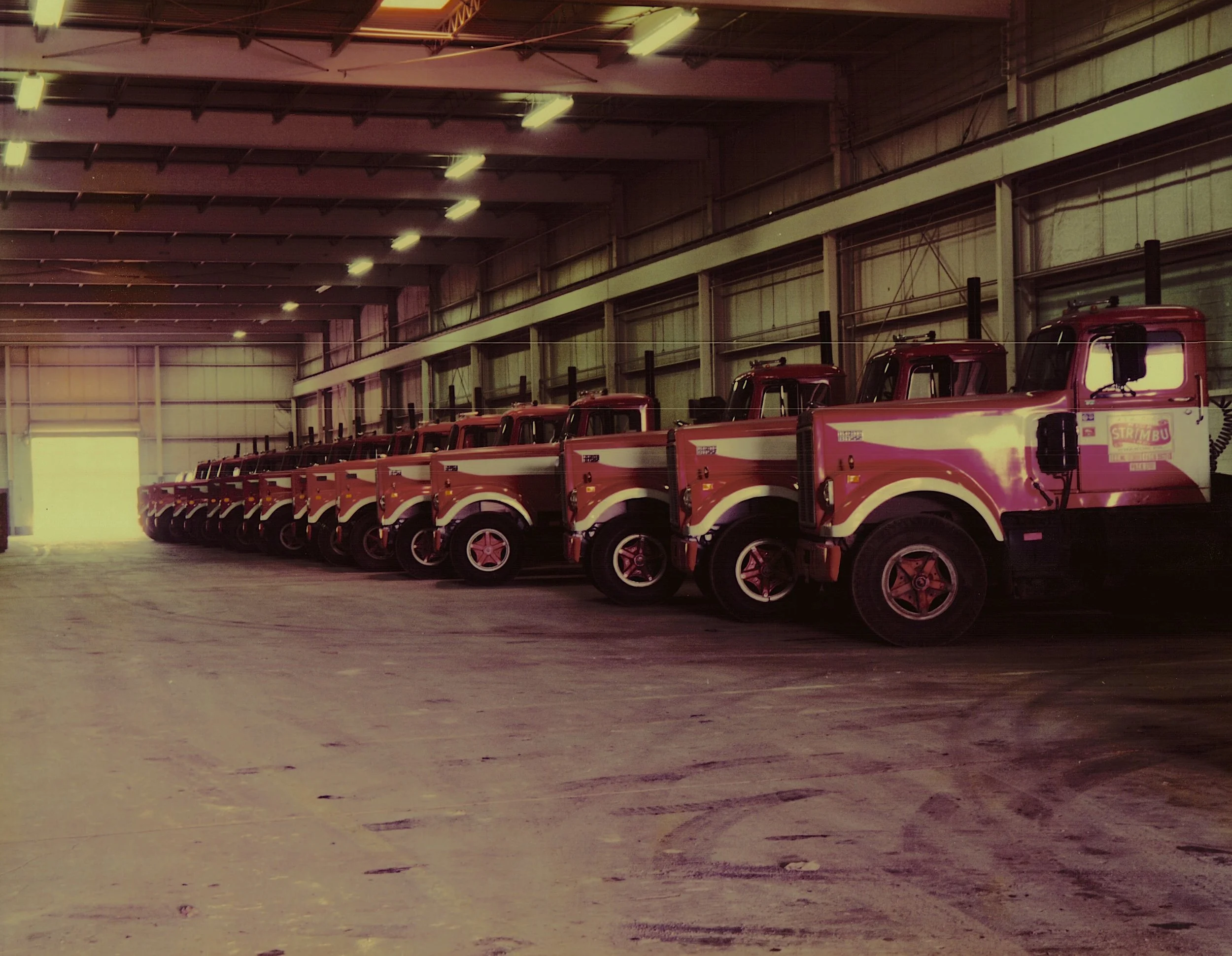 Brookfield Truck and Trailer bay of trucks vintage