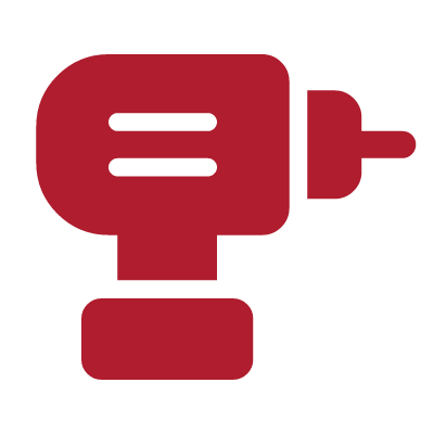 Icon of a red cordless drill or power drill.