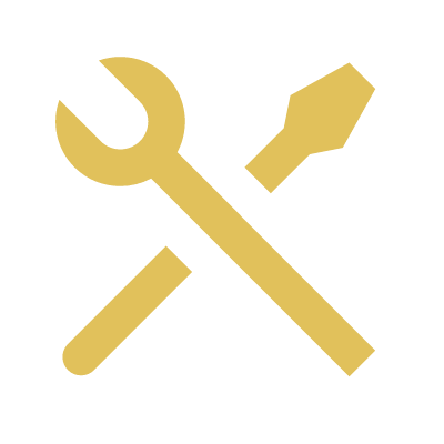 Icon of a wrench and a screwdriver crossed.