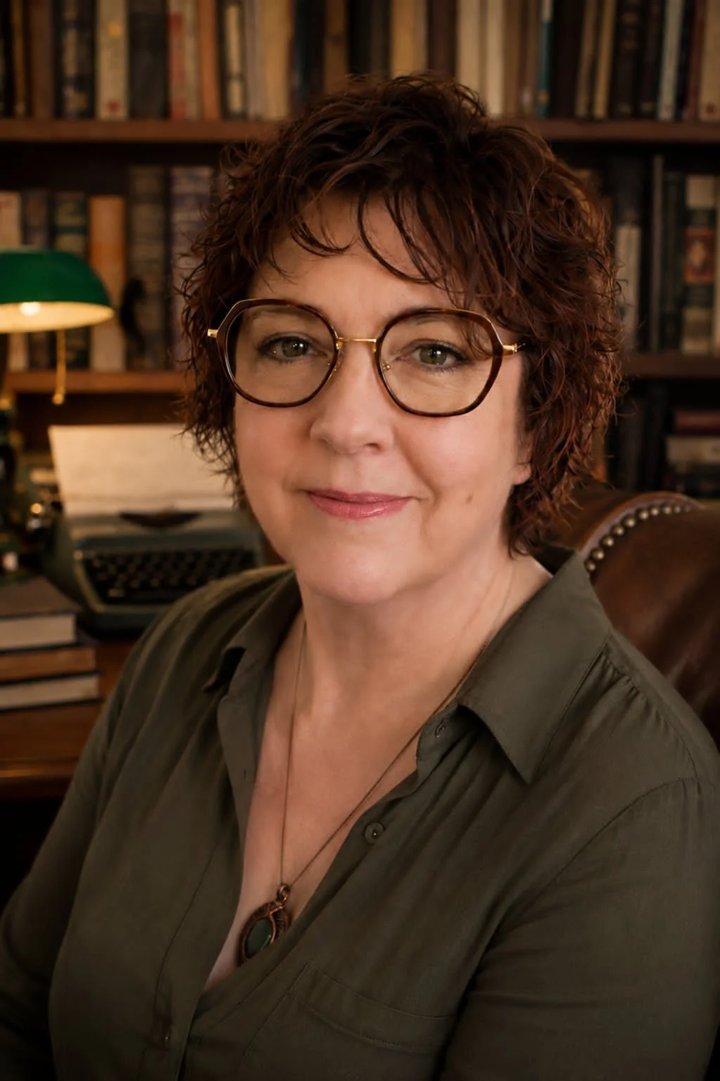 author delta james in her home office