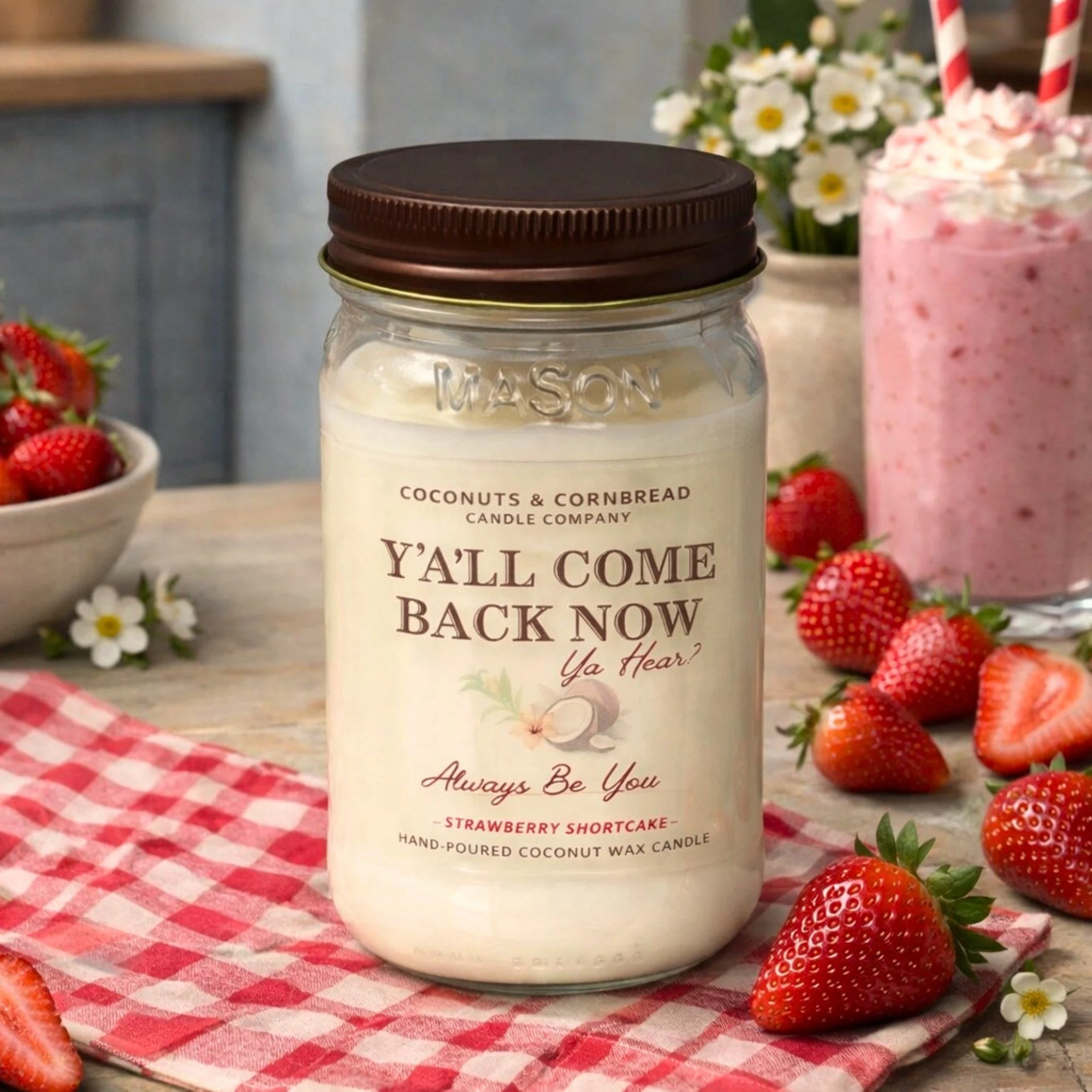 Ya'll Come Back Now, Ya Hear? - Strawberry Shortcake Candle