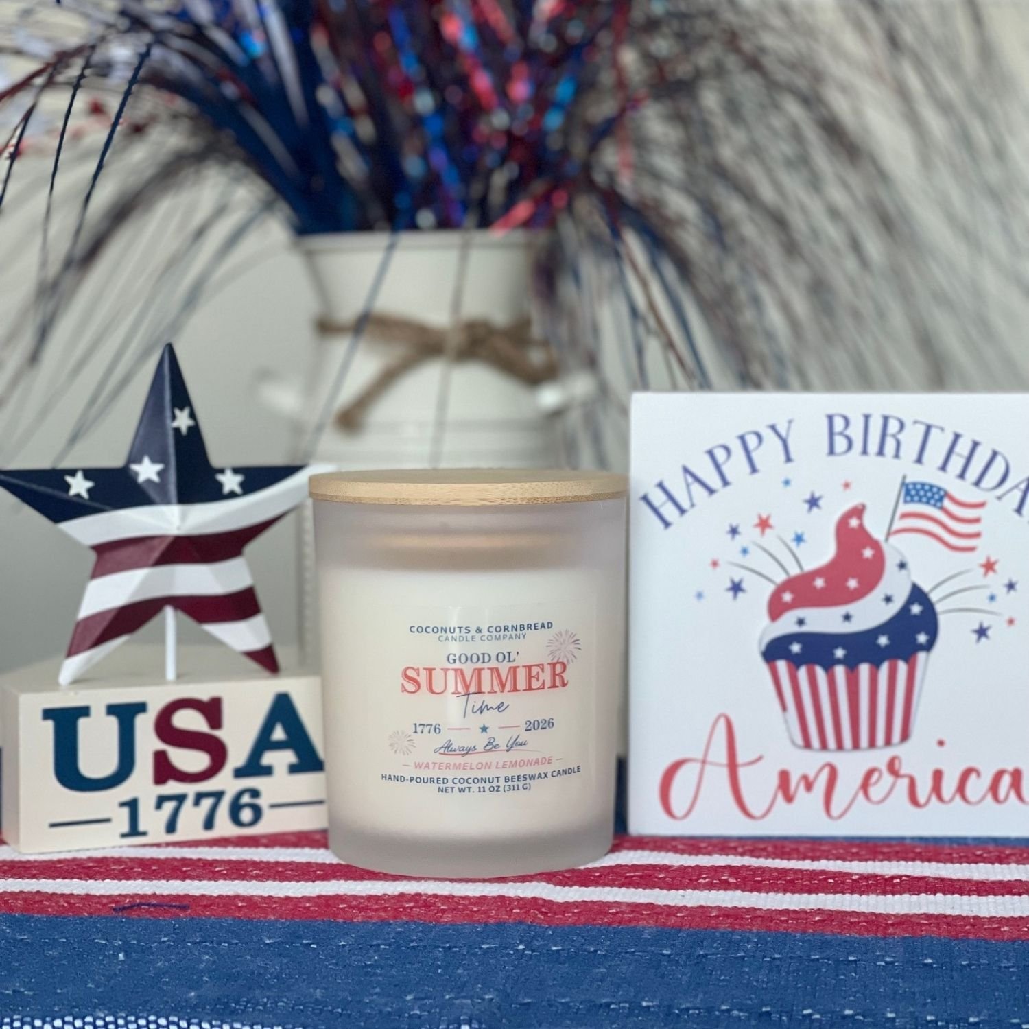 Good Ol' Summertime - Watermelon Lemonade Frosted Glass Candle