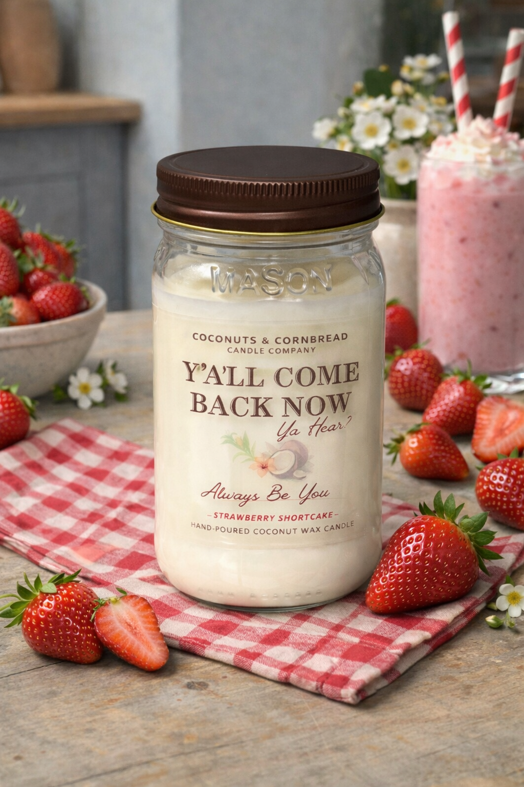 Ya'll Come Back Now, Ya Hear? - Strawberry Shortcake Candle