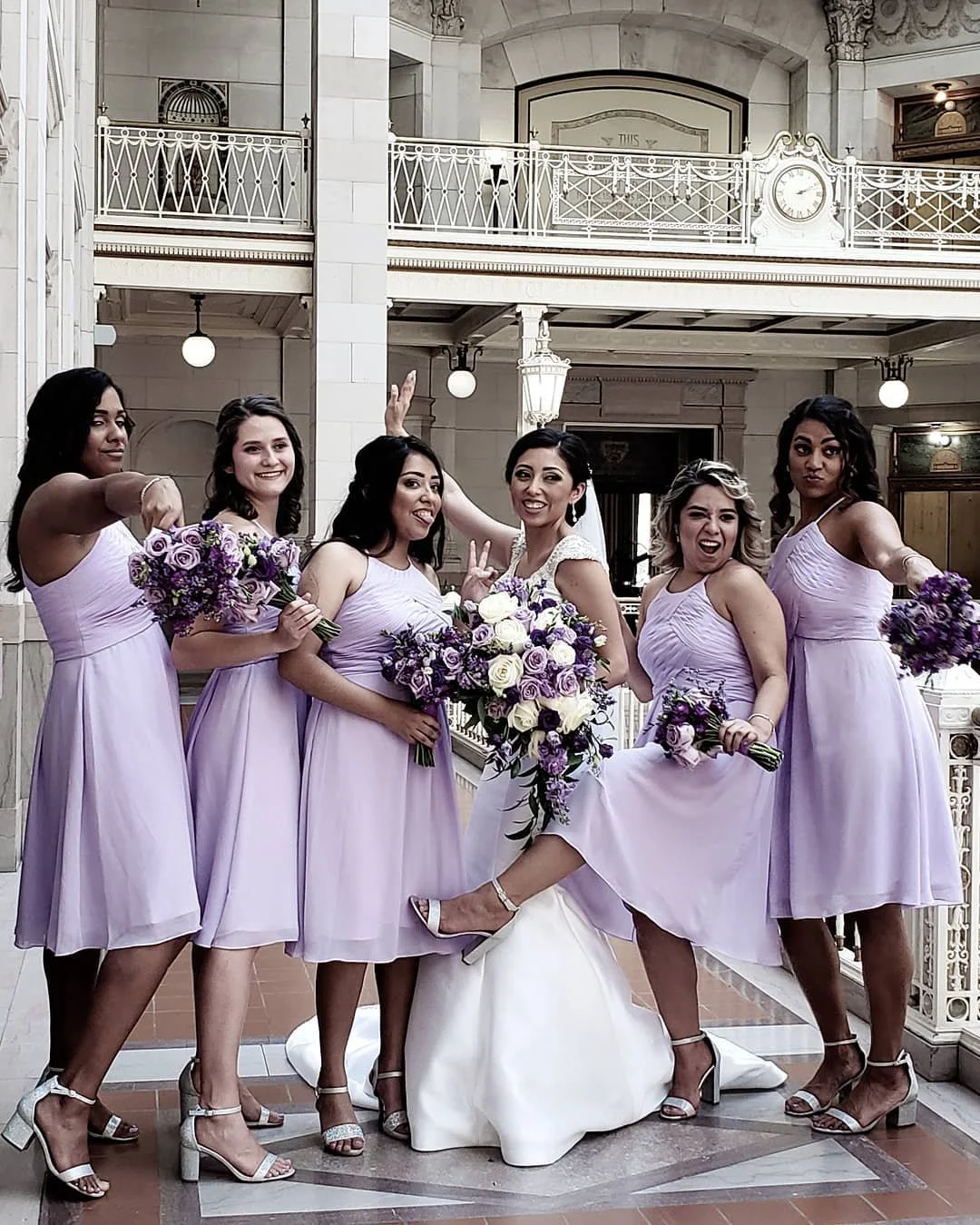 The Bride and her Bridesmaid's goofing around @ Hartford's City Hall yesterday! What an amazing day! 
#weddingphotography #bride #bridesmaids #ctphotographer #ctvideographer #adobelightroom #weddinginspiration #weddingvideography #weddingflowers #wed