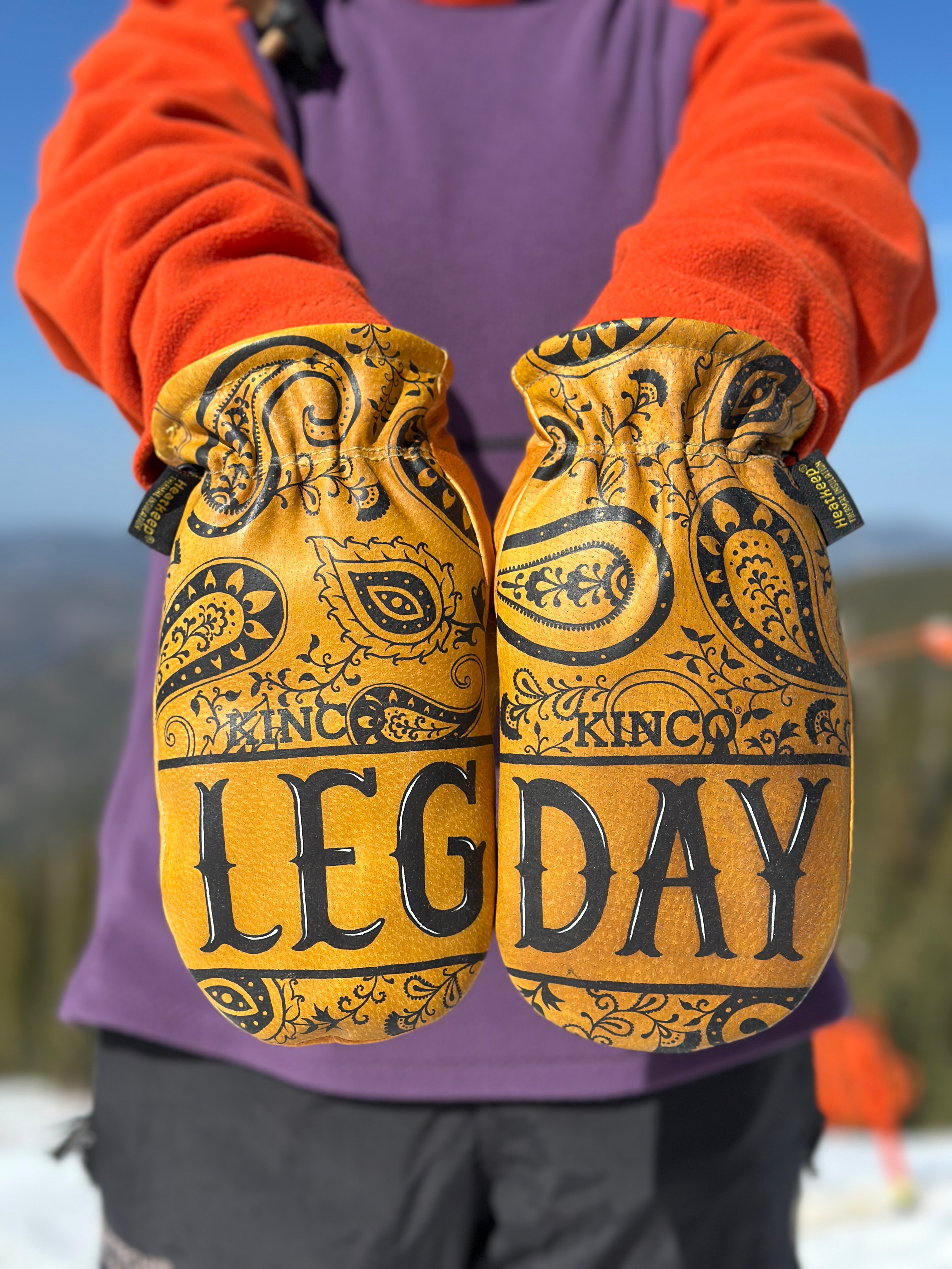 Custom Pig Skin Leather Ski Mitts