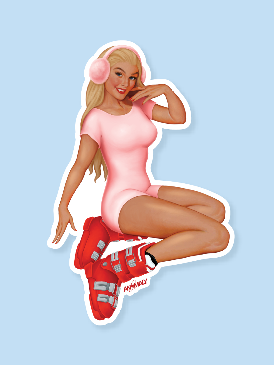 Ski Girl Sticker