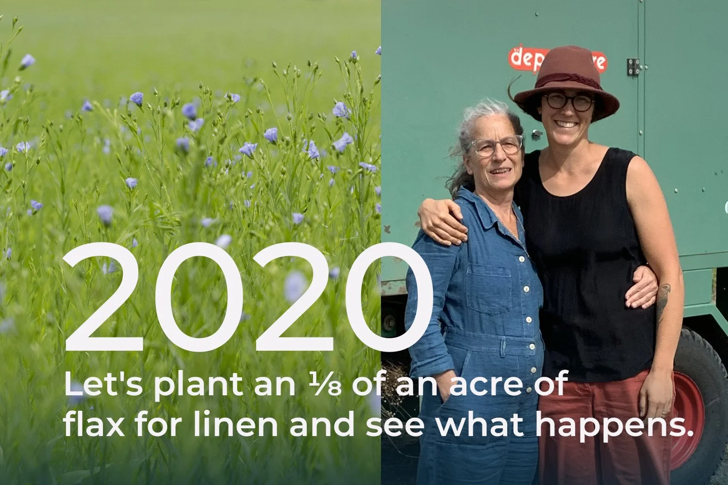 Heidi & Emma meet and plant the first flax crop at kneehigh farm. First series of community events around the crop.