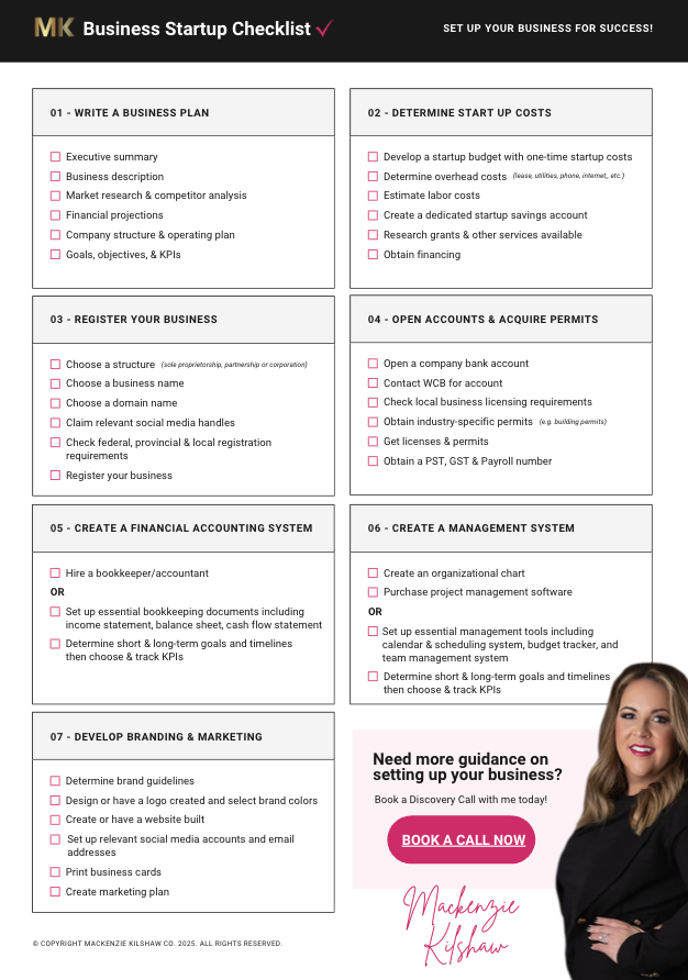 FREE Business Startup Checklist