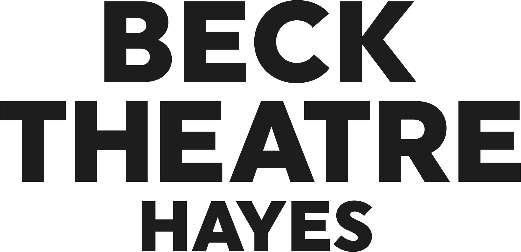Text reading 'Beck Theatre Hayes' in bold black letters.