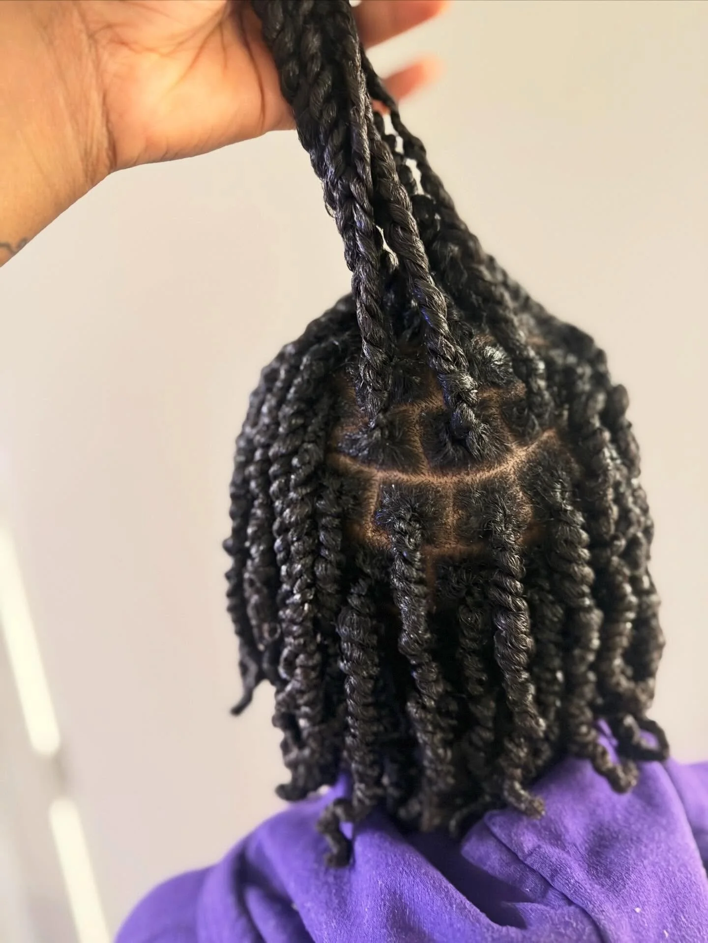 Twists on a returning cline. Side bang and smaller oars done in 3hours and 45 min #hair #twist #curly #curlygirlmethod #blackexcellence