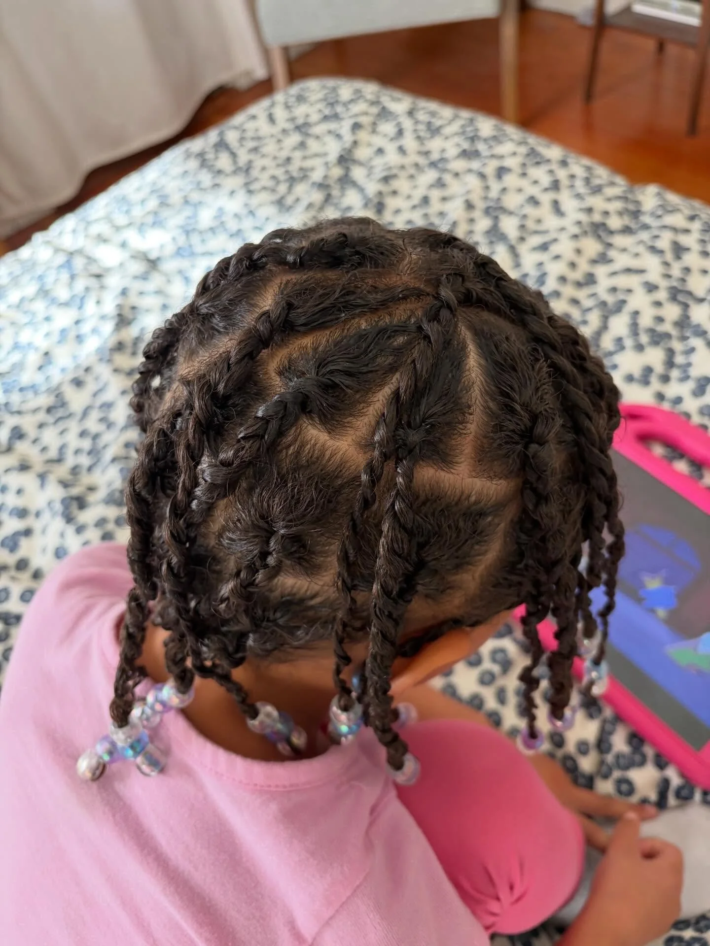 3b/c hair with cotton candy beads done in 2 hours and 15 minutes #hair #twist #curly #curlygirlmethod #blackexcellence