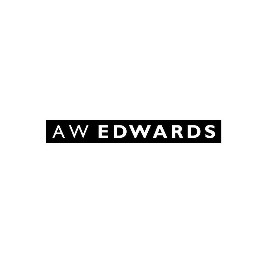 Black text displaying the name 'A W EDWARDS' on a white background with a black highlight behind the name.