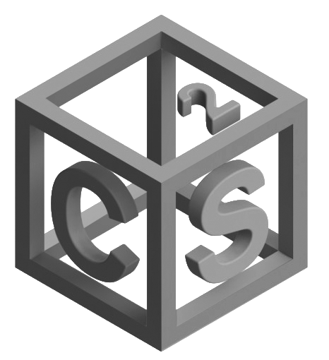 A three-dimensional wireframe cube with the letters C, S, and the number 2 inside