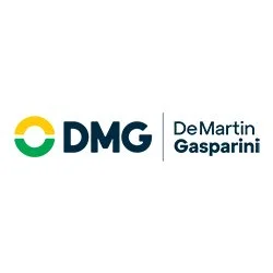 Logo of De Martin & Gasparini, featuring green, yellow, and dark blue colors with the initials DMG.