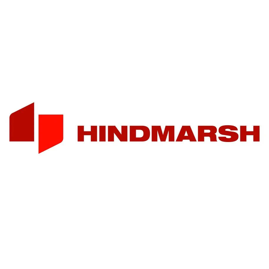 HIDMARSH logo with stylized red shapes and bold red text