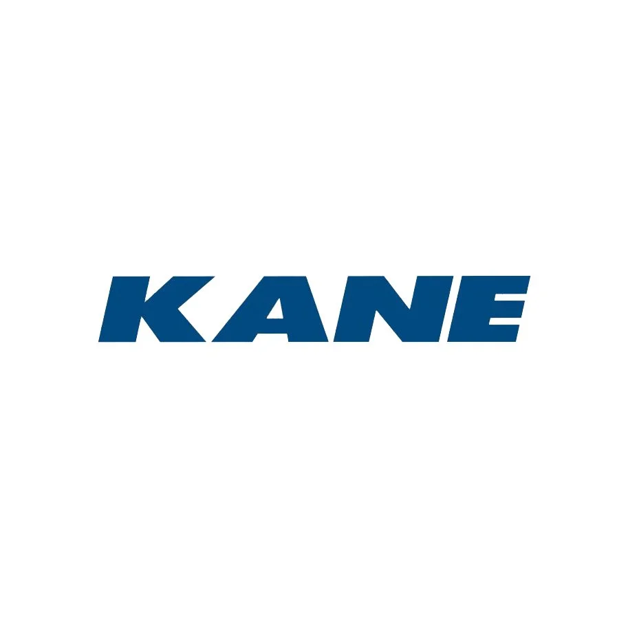 The word 'KANE' in bold, blue letters centered on a white background.