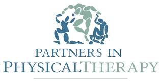 Logo for Partners in Physical Therapy featuring circular design with stylized human figures and text.