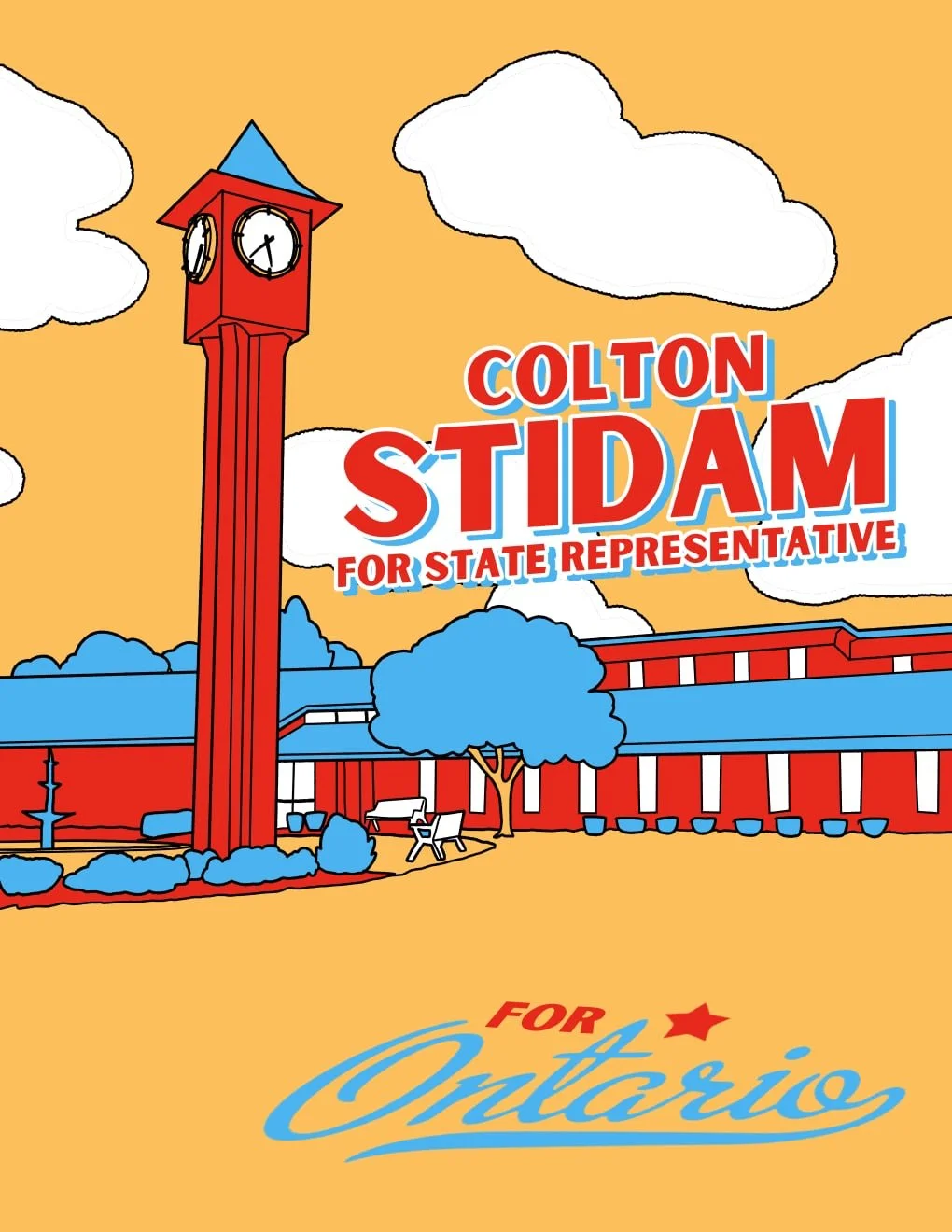 Stidam for State Representative campaign poster – For Ontario