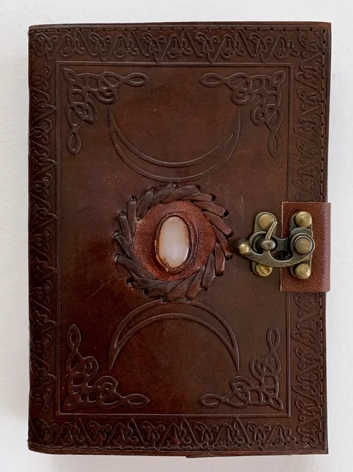 Moonstone Gemstone Leather Journal | 5 x 7