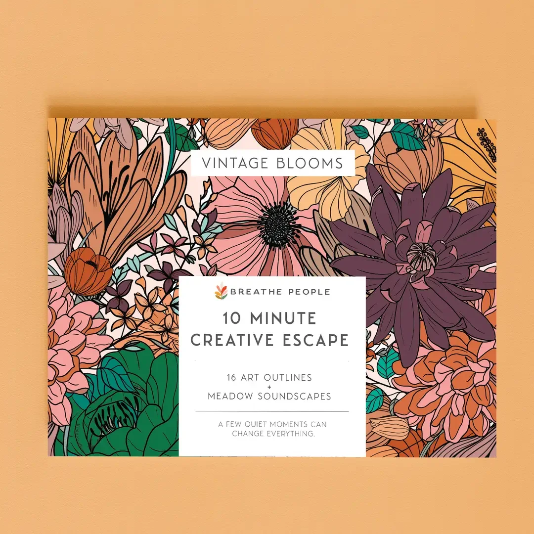 10 Minute Creative Escape Art Book — Vintage Bloom