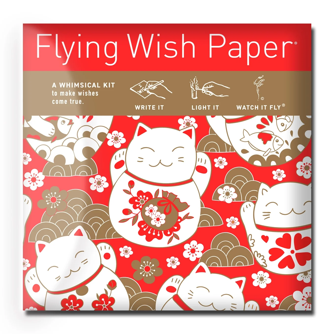 Lucky Cat Wish Kit — Lunar New Year & Good Luck Gift — 15 Sheets