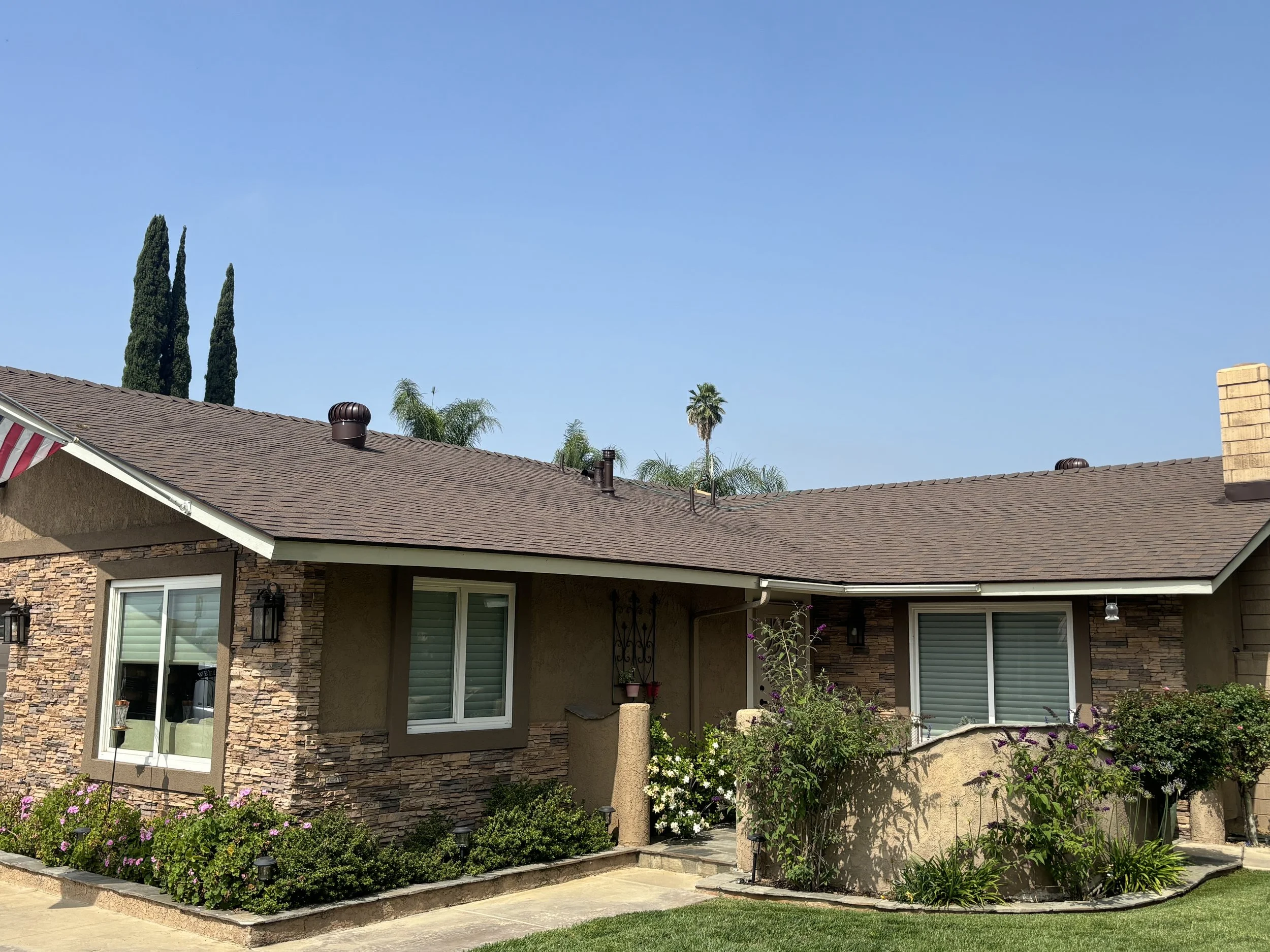 brown shingle roof installation