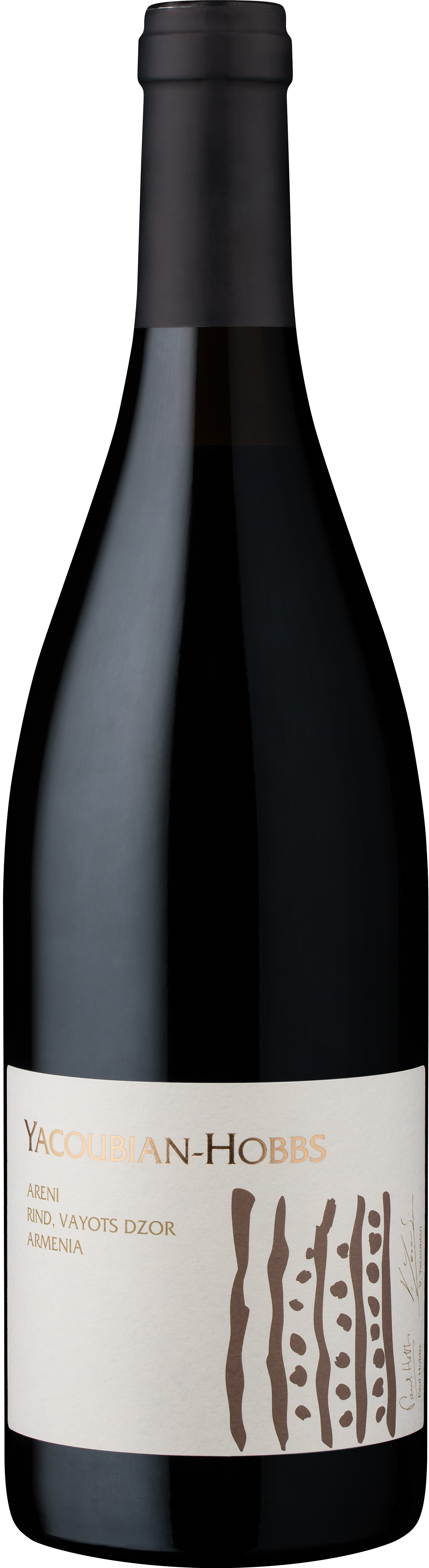 A bottle of Yacoubian-Hobbs Areni red wine from Vayots Dzor, Armenia