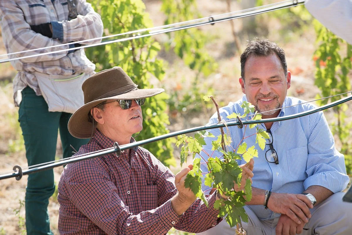 Paul Hobbs and Vigen Yacoubian in their estate vineyard in Vayots Dzor, Armenia