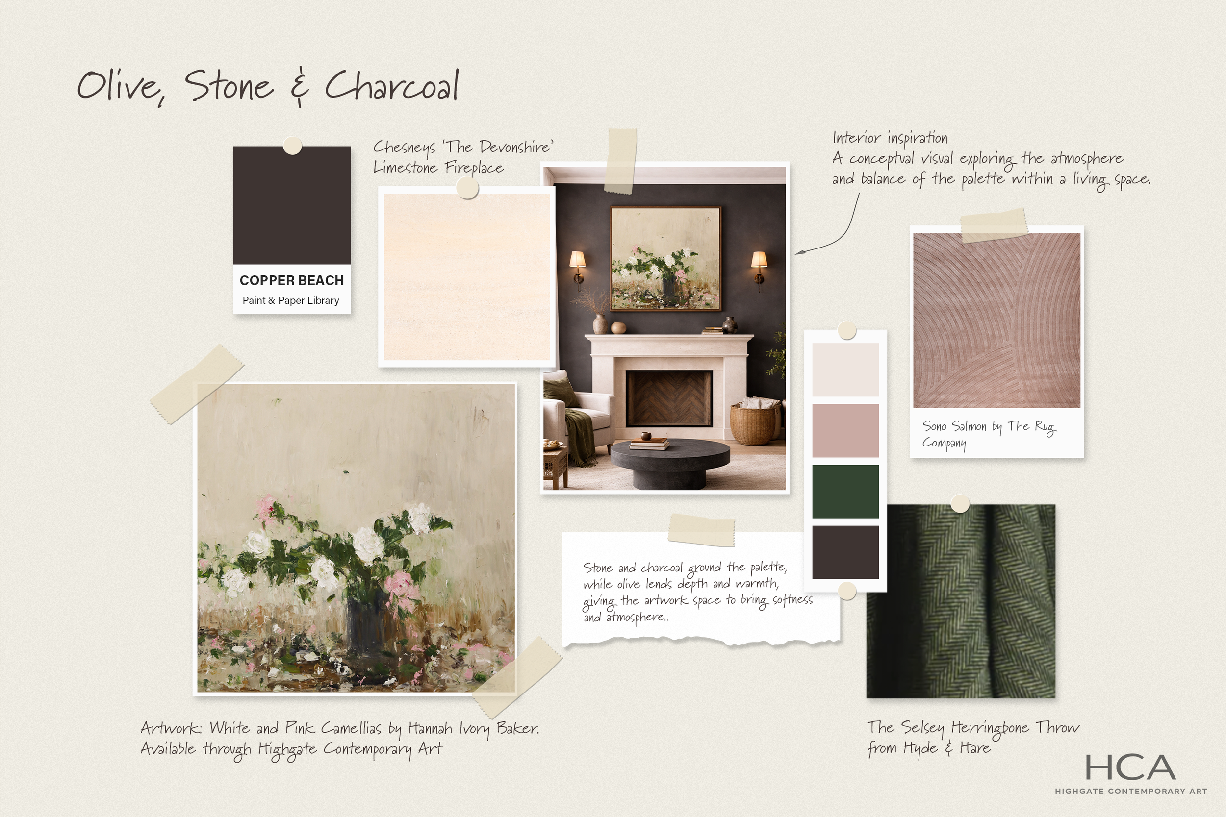 The Interior Palette No.2: Olive, Stone &amp; Charcoal