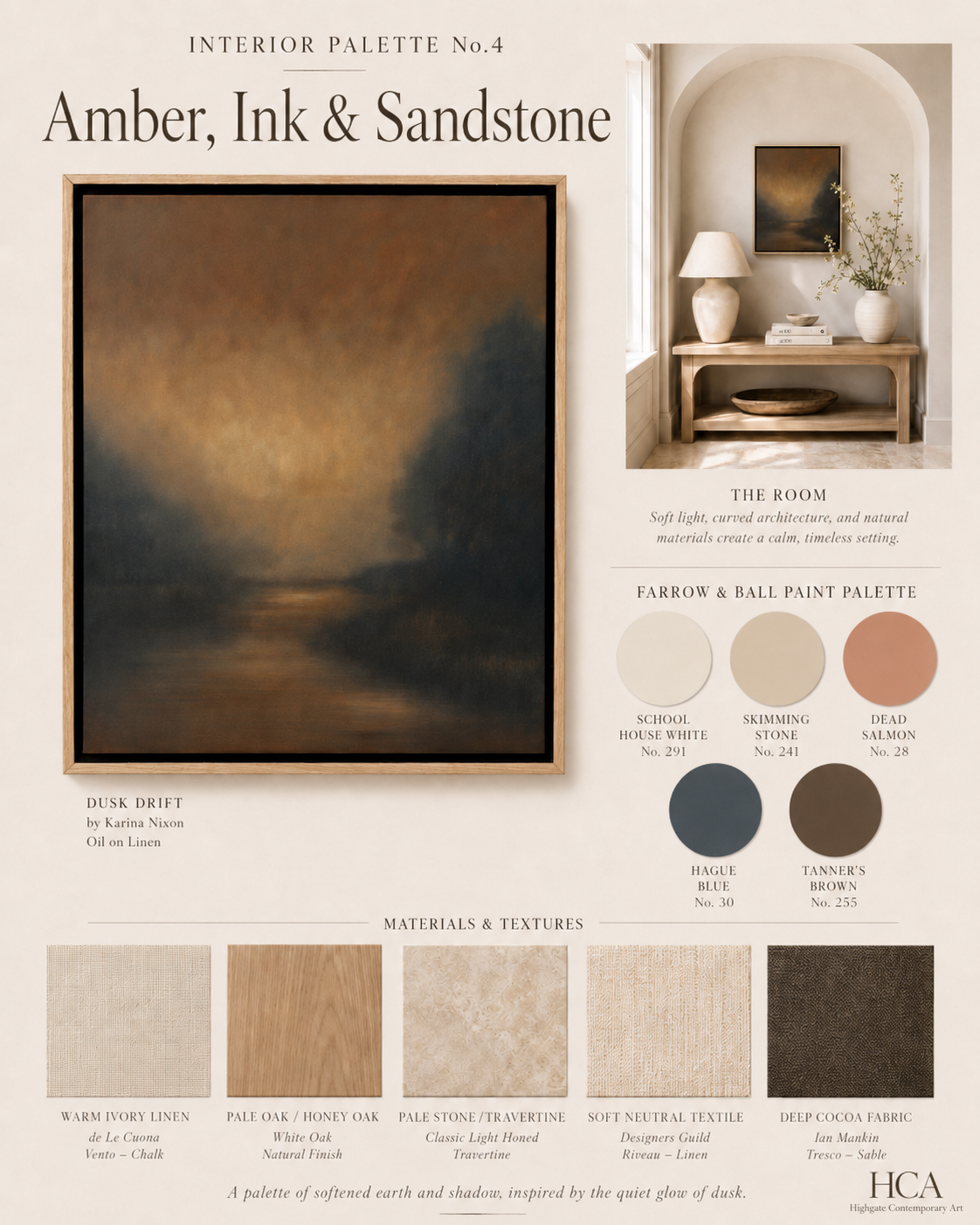 Interior Palette No.4: Amber, Ink &amp; Sandstone
