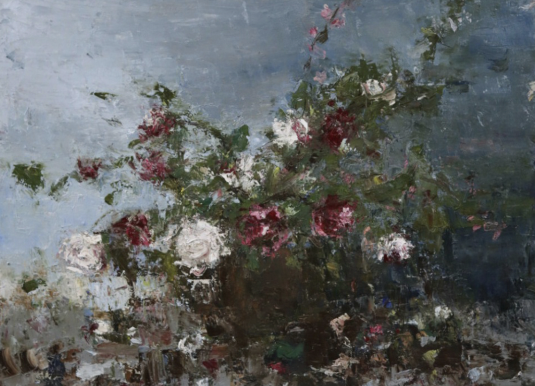 Wild Roses Against Blue
