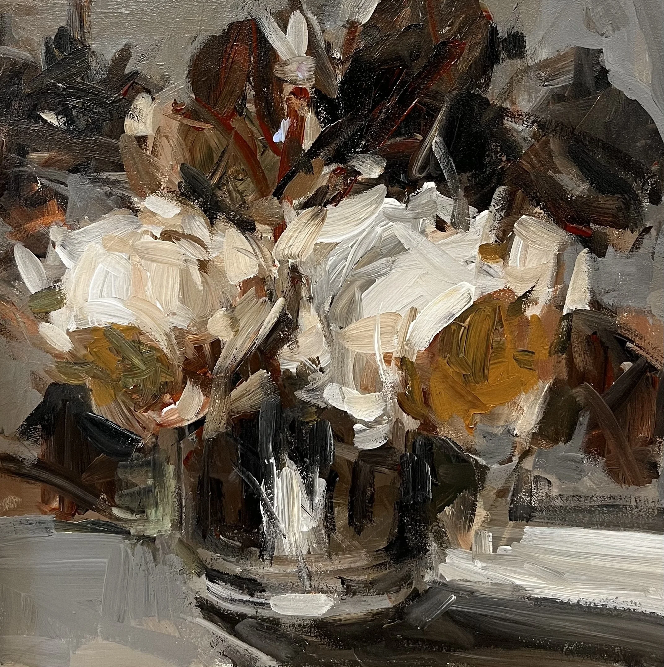Roses in a Pewter Jug