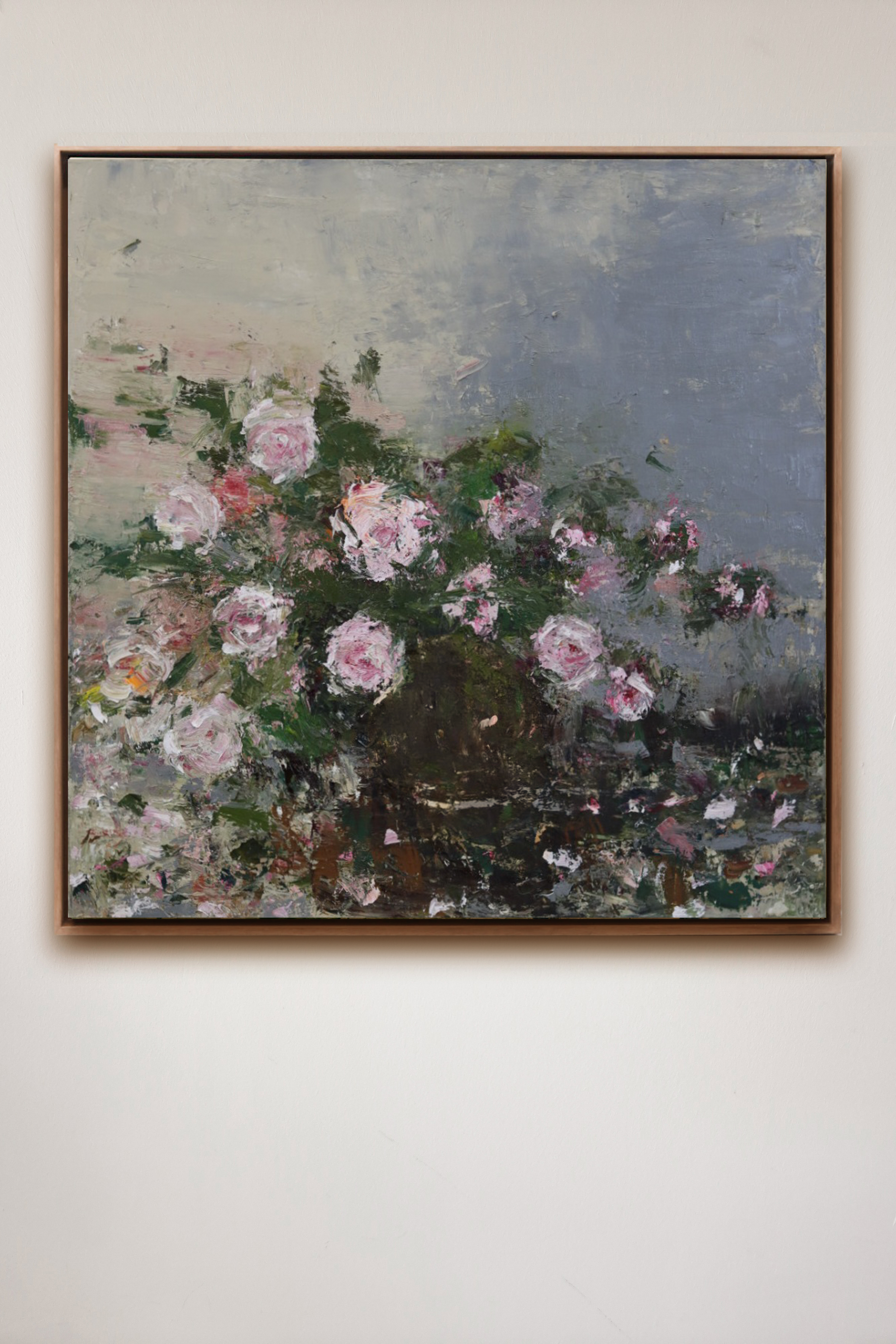 a gathering of roses 80 x 80cm on wall framed.png