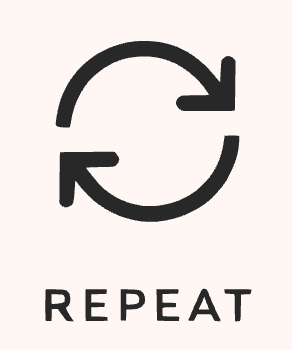 A circular arrow symbol with the word 'REPEAT' underneath, indicating a loop or repetition.