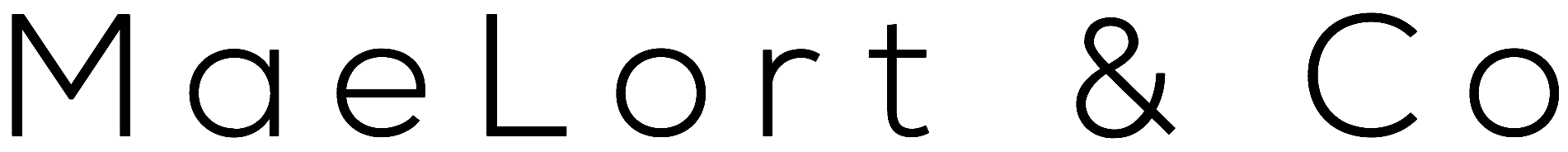 Stylized black text logo with the words "Maelort & Co" in a modern font.