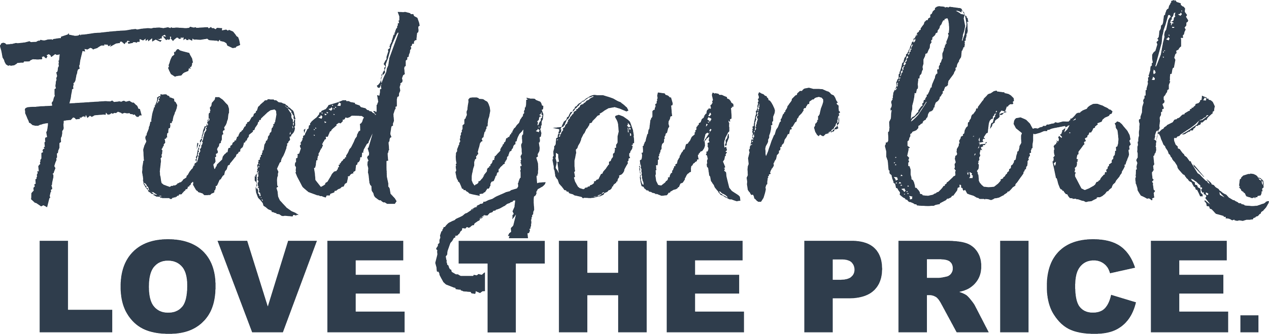 Text reading 'Find Your worth, Love the Price' in a cursive and bold font.
