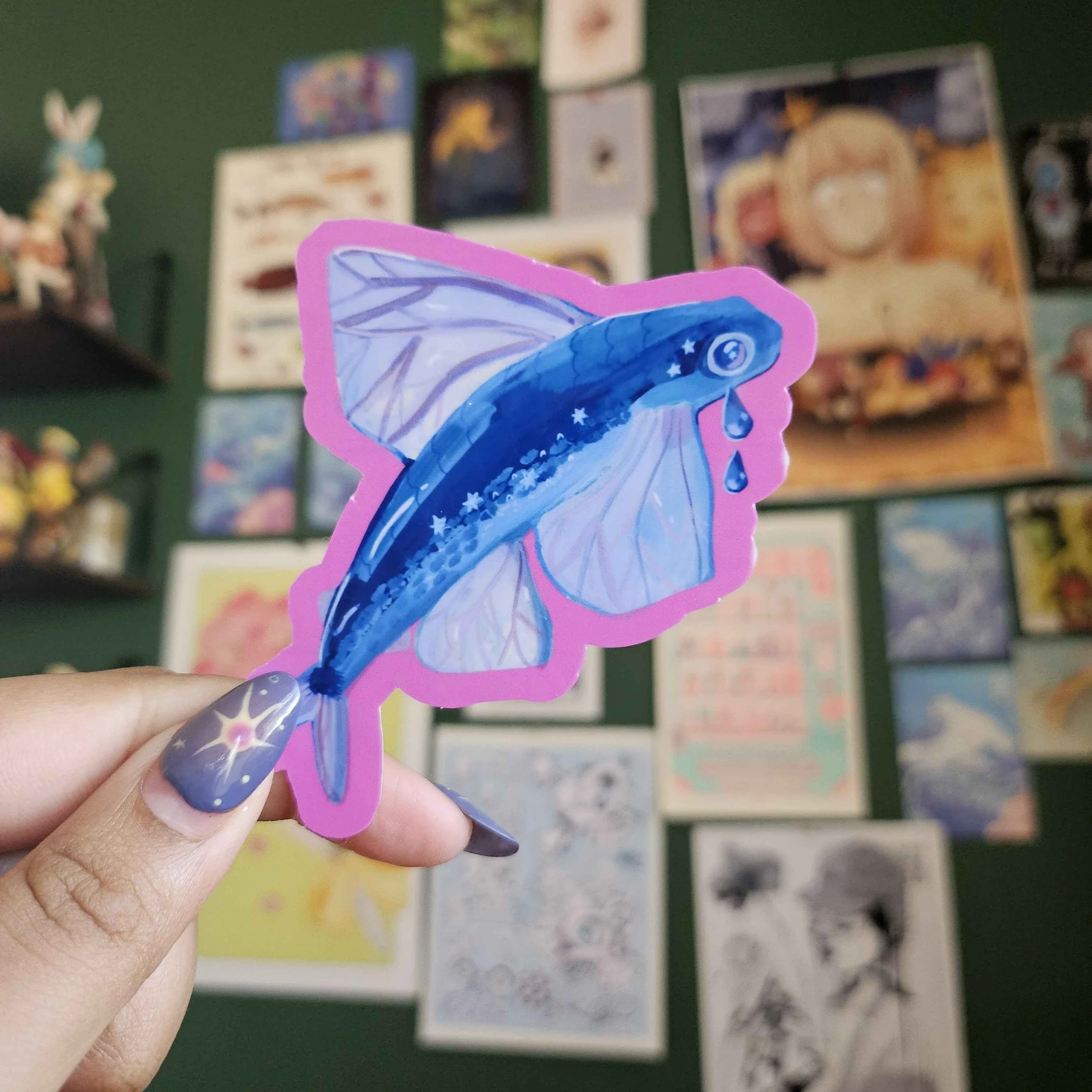 starry flying fish sticker